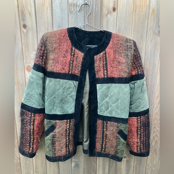 Vintage Sweaters - Mohair and suede cardigan